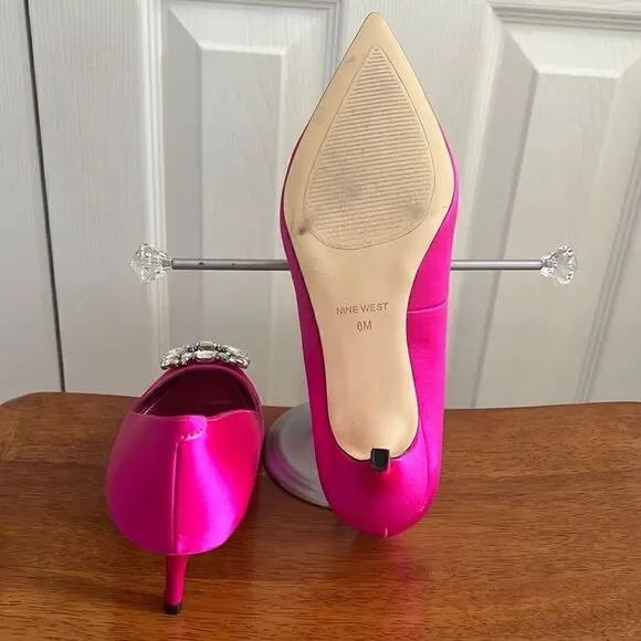 Nine West Avalon Satin Covered Jeweled Heel - Picture 5 of 14